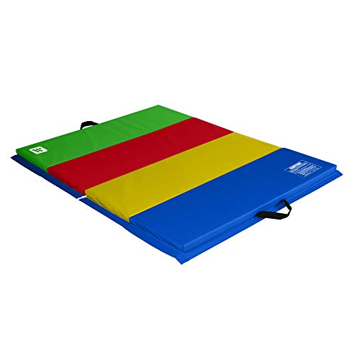 We Sell Mats - 4 ft x 6 ft x 2 - Personal Fitness & Exercise Mat for Home Workout - Lightweight and Folds for Carrying – All Purpose Gym Mat – Thick Mat for Yoga, Pilates, Stretches, Floor Exercises - color: Multicolor