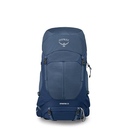 Osprey Stratos 36L Men's Hiking Backpack - Lightweight Backpacking Pack with Waterproof Raincover - Camping Bag, Nirvana Blue - color: Nirvana Blue, style: 36l
