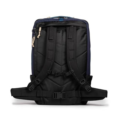 Topo Designs Global Travel Bag – 30L or 40L - Carry-On Compliant Most Airlines, Durable Travel Duffel Bag, Clam Shell Main Pocket, Laptop Sleeve, Backpack, Luggage (40L / Navy/Sahara) - color: Navy/Sahara, size: 40L