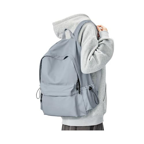 BJLFS Blue Simple School Backpack for Girls Boys, Waterproof Bookbag for Women Men, College Student School Bag, Lightweight Travel Rucksack Casual Daypack, Laptop Backpacks - color: Small Blue