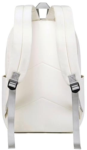 Bluboon School Backpack for Teen Girls Women Laptop Backpack College Bookbags Middle School Travel Work Commuter Back Pack(Solid Beige) - color: A Solid Beige