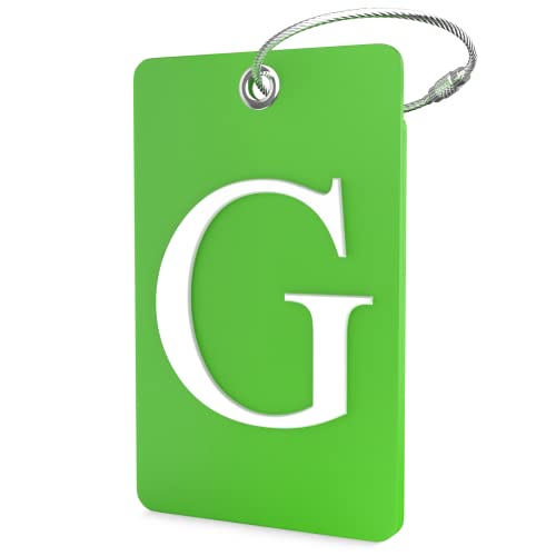 Shacke Luggage Tag Initial for Suitcases – TSA Approved Tag Bag Identifiers - Bright for Men, Women, Girls and Boys (Letter G) - color: Green, size: Letter G