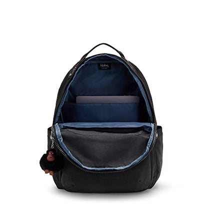 Kipling Women's Seoul 15" Laptop Backpack, Durable, Roomy with Padded Shoulder Straps, Built-In Protective Sleeve - color: True Black, size: 12.75''L x 17.25''H x 8''D