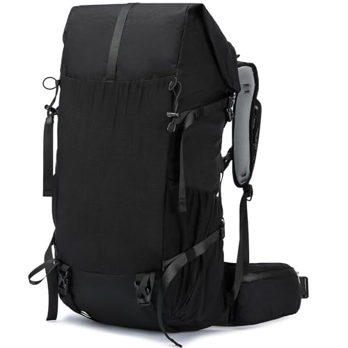 Hiking Backpack,40L to 50L Extra Large Capacity Hiking Bag,Internal Frame Camping Backpack,Upgraded X-PAC Lightweight Sport Daypack Travel Backpack Fit For Mountain Climbing Camping(Black) - color: Black