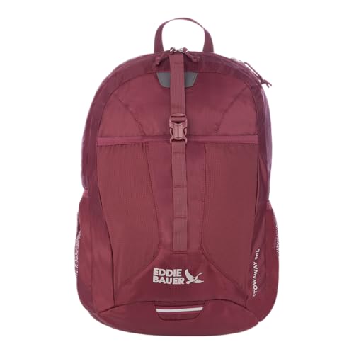 Eddie Bauer Stowaway Packable Backpack | Travel | Outdoor | Lightweight | Foldable | Durable | Ripstop Polyester | 30L - Black Cherry - color: Black Cherry, size: 30L