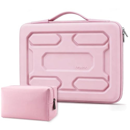 DOMISO Laptop Hard Case 15-16 inch Waterproof Shockproof Hard Shell Laptop Sleeve with Handle & Storage Pocket, Compatible with MacBook, HP, Dell,Pink - color: Pink, size: 15.6 inch