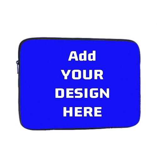 Custom Laptop Sleeve Bag with Logo Image Personalized Add Your Own Text Photo Laptop Case Business Briefcase with Zipper for Ultrabook, Notebook, Tablet(12nch) - color: Blue, size: 12 inch