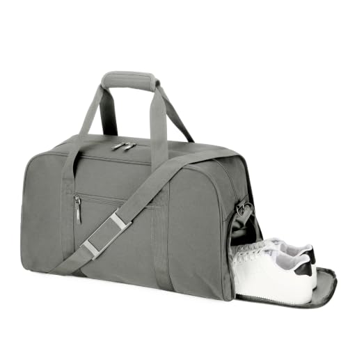Searock 45L Gym Bag for Men & Women with Shoe Compartment - color: Dark Grey, size: 21 x 10 x 13″ (Medium)