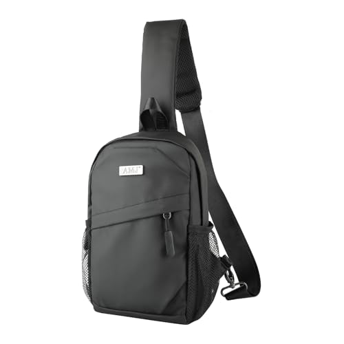 AMJ Cross-body Bag Small Handbag For Men, Shoulder Mini Bag For Women, Travel Chest Daypack for Hiking, Camping, Sports - color: Black