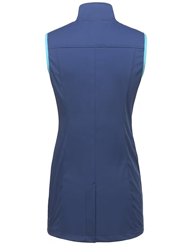 Little Donkey Andy Women's Lightweight Softshell Vest, Windproof Sleeveless Jacket for Running Hiking Travel - color: Blue-long, size: X-Small