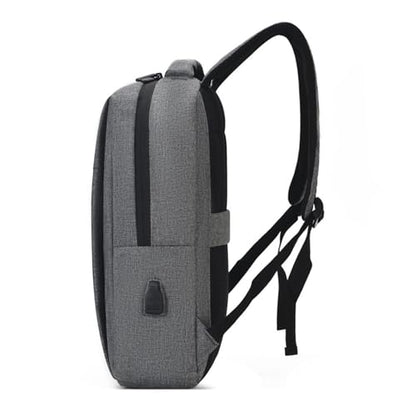 Business Laptop Backpack with USB Port, Minimalist Design, Water Resistant, Black