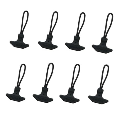8 PCS Heavy Duty T Bar Zipper Pulls TPU Reinforced Cord Ends for Backpack Replacement Universal Zipper Tab Extenders