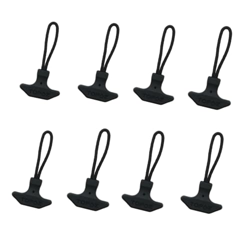 8 PCS Heavy Duty T Bar Zipper Pulls TPU Reinforced Cord Ends for Backpack Replacement Universal Zipper Tab Extenders