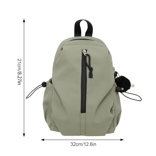 Nylon Waterproof Backpack for Women - Stylish & Lightweight Daypack for Commute, Work & Travel, Green - color: Green