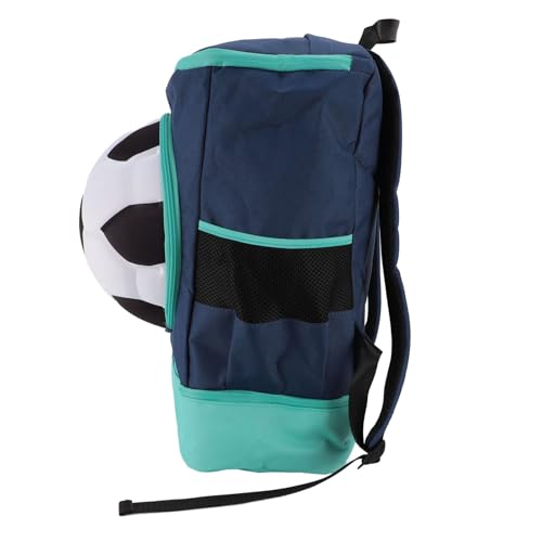 Soccer Backpack with Ball Compartment, Shoe Compartment, Football Bag with Shoe Compartment, Water Resistant, Men & Women, Basketball Bag, for - color: Green with Blue, size: Adult Size (Fits Size 7 Ball)