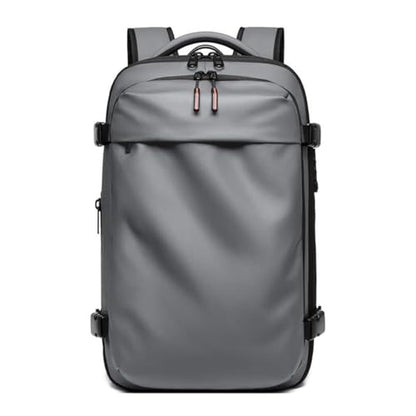 Men Travel Backpack vacuum compression Laptop Backpack Large Capacity Backpack 17 inch Extended Hiking Business backpack (grey) - color: Grey
