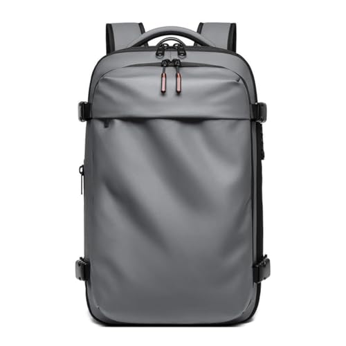 Men Travel Backpack vacuum compression Laptop Backpack Large Capacity Backpack 17 inch Extended Hiking Business backpack (grey) - color: Grey