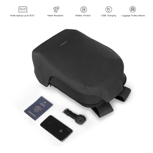 Kingsons Anti-Theft Laptop Backpack-TSA Lock Travel Slim Backpack with USB Charging,Waterproof Polyester Fits 15.6 Inch Laptop for Men Business Office Commuting Hiking Work Black - color: Ks3233w-a-us