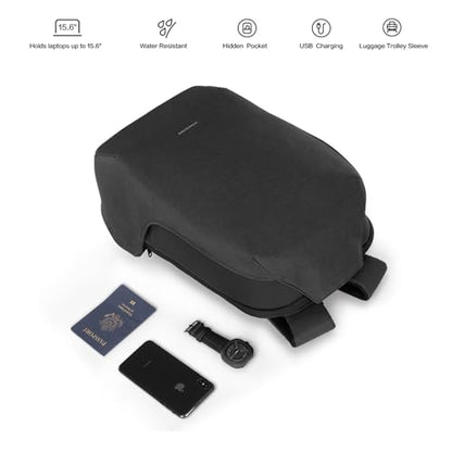 Kingsons Anti-Theft Laptop Backpack-TSA Lock Travel Slim Backpack with USB Charging,Waterproof Polyester Fits 15.6 Inch Laptop for Men Business Office Commuting Hiking Work Black - color: Ks3233w-a-us