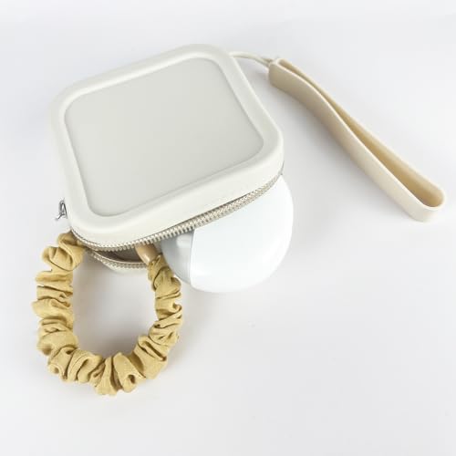 Multifunctional Silicone Storage Bag - Compact Organizer for Lipstick, Cards, Earphones & Keys, Soft Portable Pouch for Purse or Travel,Beige