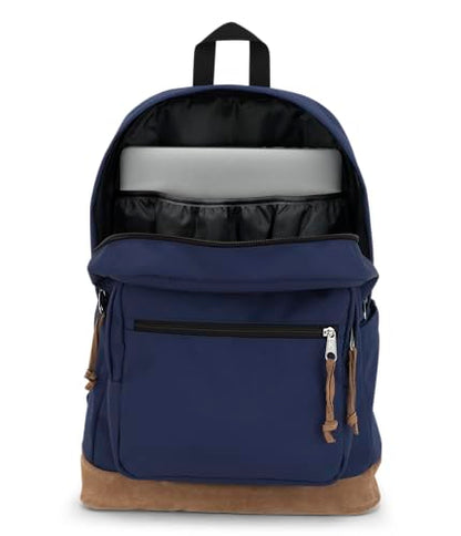 JanSport Right Pack Backpack - Durable Daypack with Padded 15" Laptop Sleeve, Spacious Main Compartment & Integrated Water Bottle Pocket - Navy - color: Navy