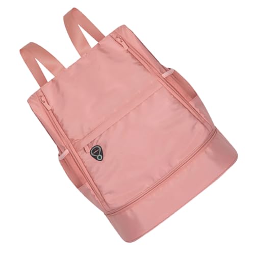 VANZACK Waterproof Travel Backpack with Separate Wet and Dry Compartments, Lightweight Casual Daypack with Multi-storage, Portable Sports Gym and Swim Bag, Pink
