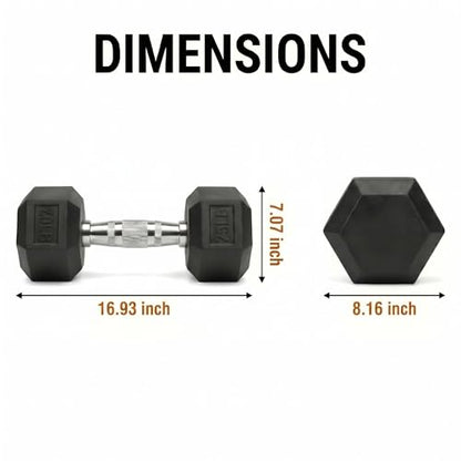 5-550 lb Rubber Hex Dumbbell Set, Heavy-Duty Free Weights for Home Gym Strength Training, Muscle Building & Full Body Workouts, No Rack Included - size: 75 lb, Pair
