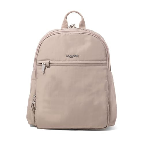 Securtex Anti-Theft Getaway Backpack - 9.4"x13"x5" Travel Safe Bag w/Locking Zippers, Slash-Resistant, RFID - color: Moonrock