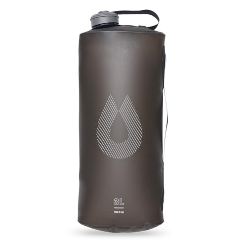HydraPak Seeker - Collapsible Camping Water Storage (3L) - BPA & PVC Free, Hydration Reservoir Bag, Leak Proof - Mammoth Grey - color: Mammoth Grey, size: 3 Liter