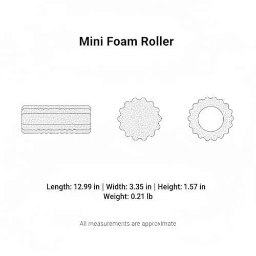 Mini Gear-Textured Foam Roller, 13-Inch Portable EPP Roller for Travel, Gym & Home Workouts