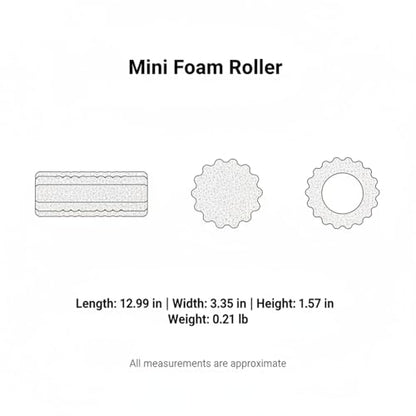 Mini Gear-Textured Foam Roller, 13-Inch Portable EPP Roller for Travel, Gym & Home Workouts