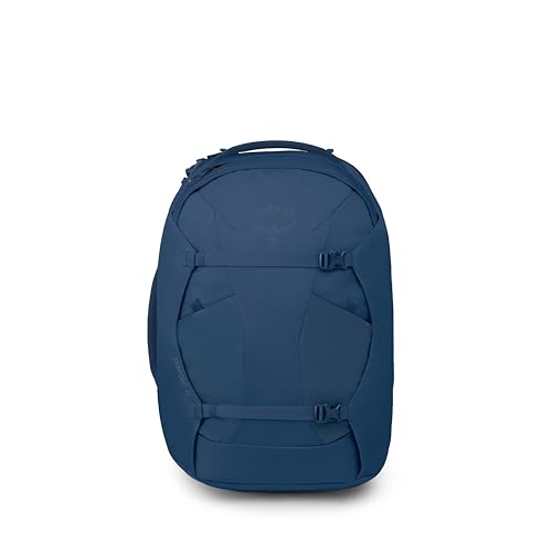 Osprey Farpoint 40L Men's Travel Backpack - Carry On Bag with Laptop Sleeve and Toiletry Pocket, Antique Blue - color: Antique Blue, style: 40l