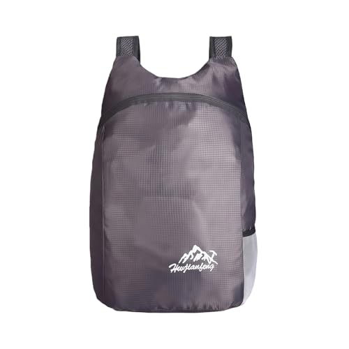 Ultra Lightweight Travel Foldable Backpack,Water Resistant Reusable Hiking Daypack for Camping Outdoor for Women&Men - color: Grey