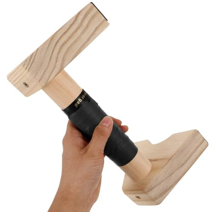 Abaodam Wooden Push up Bars Parallettes Pushup Handles Beech Wood Handstand Bars 30cm Pair Calisthenics Equipment for Men Women Floor Workout Strength Training