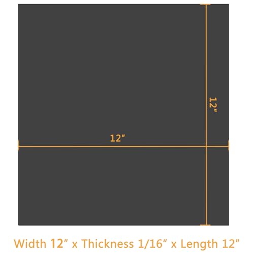 HooTown Solid Rubber Sheets Strips, 12” Wide x 1/16" Thick x 12” Long Neoprene Rubber Rolls Perfect for DIY Gasket Material, Sealing, Liner, Shield, Padding, Mat for Weather Stripping, No Adhesive - size: 12” Wide x 12” Long, style: 1/16" Thick