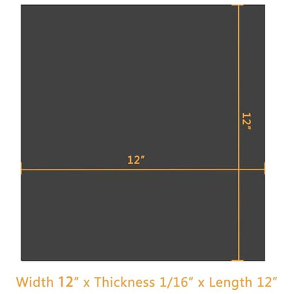 HooTown Solid Rubber Sheets Strips, 12” Wide x 1/16" Thick x 12” Long Neoprene Rubber Rolls Perfect for DIY Gasket Material, Sealing, Liner, Shield, Padding, Mat for Weather Stripping, No Adhesive - size: 12” Wide x 12” Long, style: 1/16" Thick
