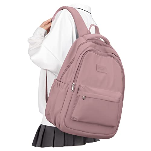 Lightweight School Backpack for Women Men, Laptop Travel Casual Daypack College Secondary School Bags Bookbag for Teenage Girls Boys, Pink - color: B1-pink