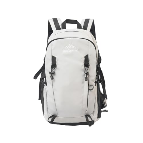 30L Hiking Backpack with Hydration Compartment Water Resistant Outdoor Daypack with Breathable Back System Rucksack for Camping Travel Daily Use Light Grey - color: Light Grey