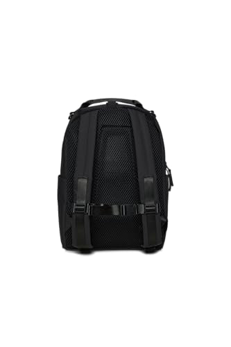 RAINS Clip Front Backpack Black- Waterproof Commuter Backpack with C-Clip Closure & Hidden Pocket, 16″ Laptop Sleeve, Urban Travel Daypack - color: Black