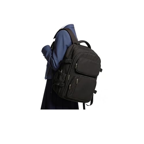 School Backpack for Women Men Lighweght Middle School Bookbag Casual Daypack Classic Collge High School Backpack Waterproof Travel Daypack - color: Black