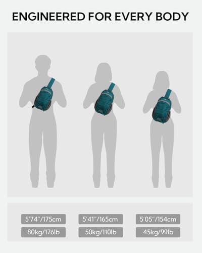 WATERFLY Small Crossbody Sling Bag: RFID Blocking Anti Theft Sling Backpack Chest Bag Travel Hiking Daypack Man Woman - color: B-peacock Blue