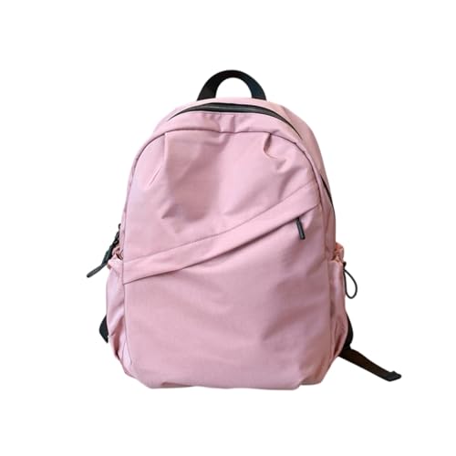 Stylish Versatile Minimalist Solid-Color Daypack, Casual Travel Lightweight Durable Backpack for Gift (PINK) - color: Pink