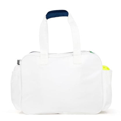 Ame & Lulu Pickleball Tote - color: White/Navy/Green