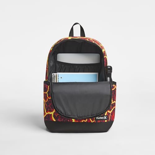 Hurley Unisex-Kids Graphic Backpack, Lava, One Size - color: Lava