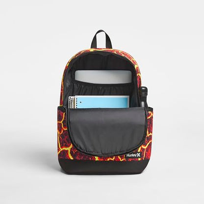 Hurley Unisex-Kids Graphic Backpack, Lava, One Size - color: Lava