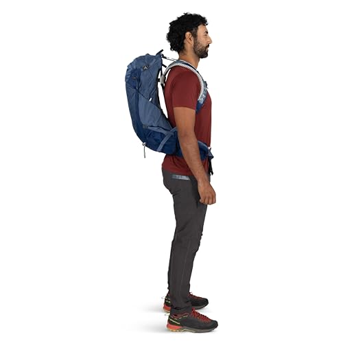 Osprey Stratos 24L Men's Hiking Backpack - Adjustable Daypack with Waterproof Raincover & Bottle Pockets, Raven Black - color: Raven Black, style: 24l