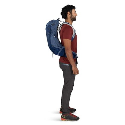 Osprey Stratos 24L Men's Hiking Backpack - Adjustable Daypack with Waterproof Raincover & Bottle Pockets, Raven Black - color: Raven Black, style: 24l