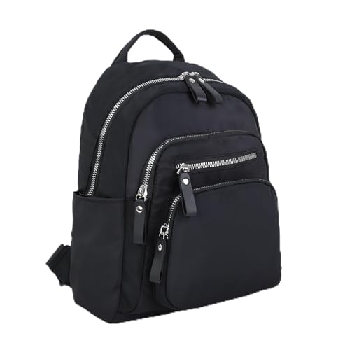 Multi-Pocket Nylon Crossbody Bag for Women, Water Resistant Shoulder Bag with Adjustable Strap, Lightweight Messenger Purse for Travel & Daily Work, Model 9198, Black