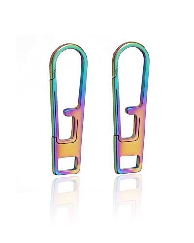 VIPERADE VAT1 Heavy Duty Titanium Zipper Pulls Replacement, Universal Zipper Pull Tab Repair Kit for Jackets, Coats, Suitcases, Luggage, Backpacks, Handbags and EDC Pouches - color: 2 Colorful, size: 1.65" × 0.35"