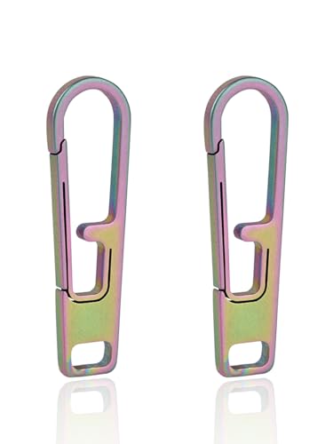 VIPERADE VAT1 Heavy Duty Titanium Zipper Pulls Replacement, Universal Zipper Pull Tab Repair Kit for Jackets, Coats, Suitcases, Luggage, Backpacks, Handbags and EDC Pouches - color: 2 Colorful, size: 1.38" × 0.27"